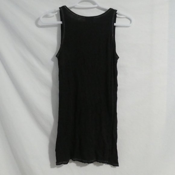 AQUA ROSE | xs extra small | Black Tank Top With Shiny Silver Trim | GUC - Picture 2 of 12